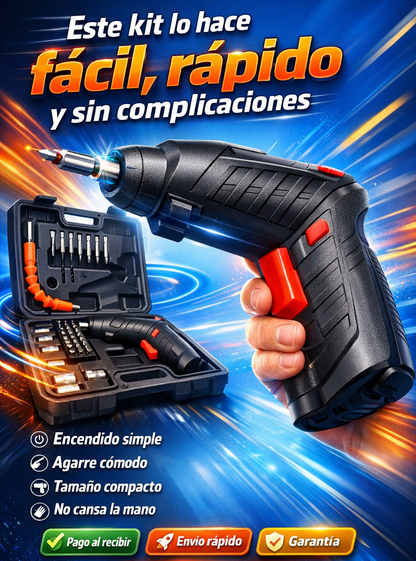 DESTORNILLADOR Y TALADRO ELÉCTRICO - TU KIT COMPLETO